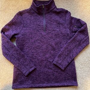 NWOT Lands’ End sweater fleece quarter zip pullover, purple, size small